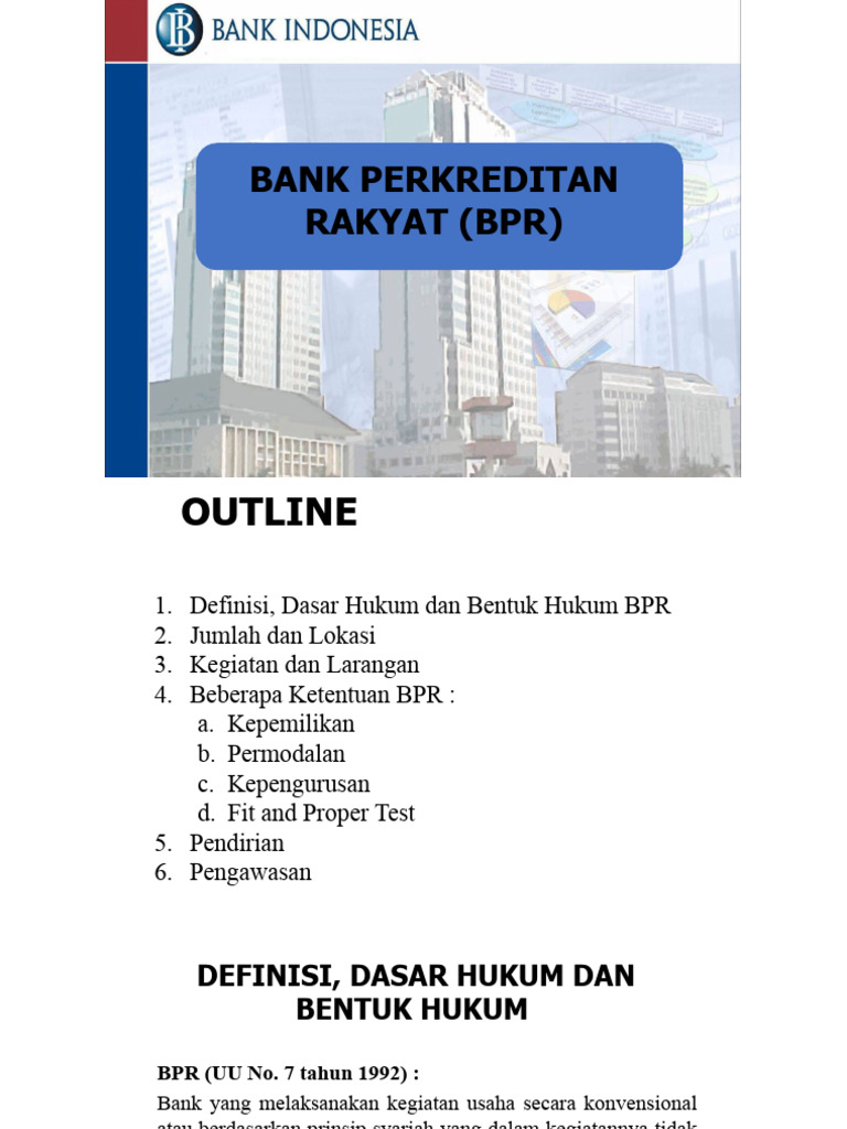 Dasar Hukum Bank Perkreditan Rakyat | PDF | Bisnis | Hukum
