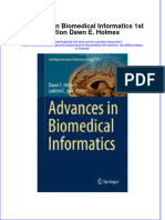 Textbook Advances in Biomedical Informatics 1St Edition Dawn E Holmes Ebook All Chapter PDF