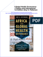 Download textbook Africa And Global Health Governance Domestic Politics And International Structures 1St Edition Amy S Patterson ebook all chapter pdf 