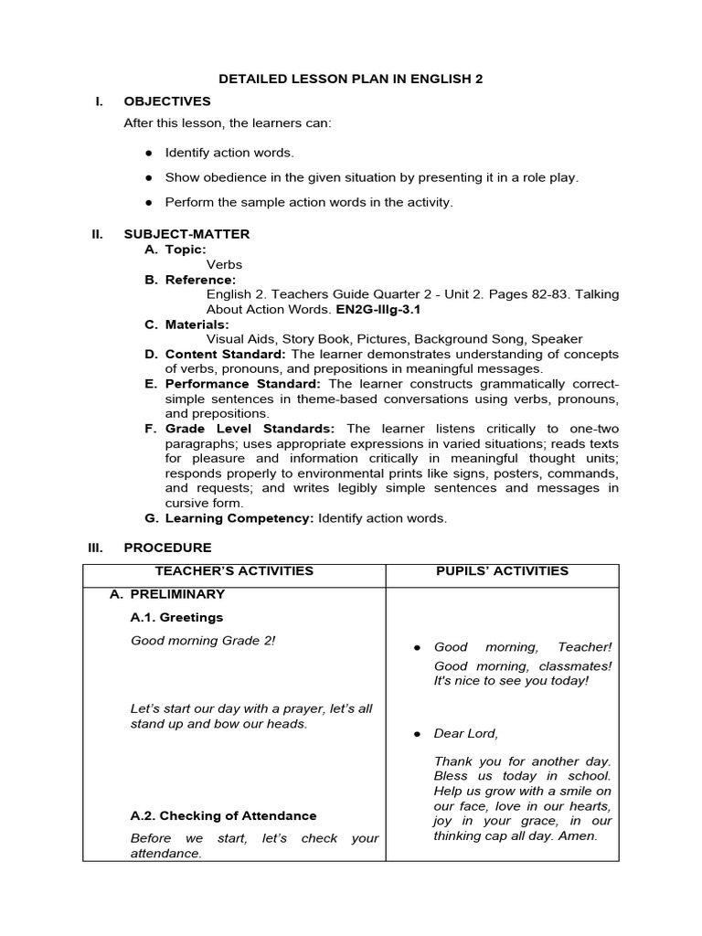 DLP-in-English-2-Verbs | PDF | English Language | Word