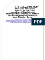 Download textbook Advances In Cryptology Eurocrypt 2017 36Th Annual International Conference On The Theory And Applications Of Cryptographic Techniques Paris France April 30 May 4 2017 Proceedings Part I 1St Edition Je ebook all chapter pdf 