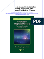 Download textbook Advances In Magnetic Materials Processing Properties And Performance 1St Edition Zhang ebook all chapter pdf 