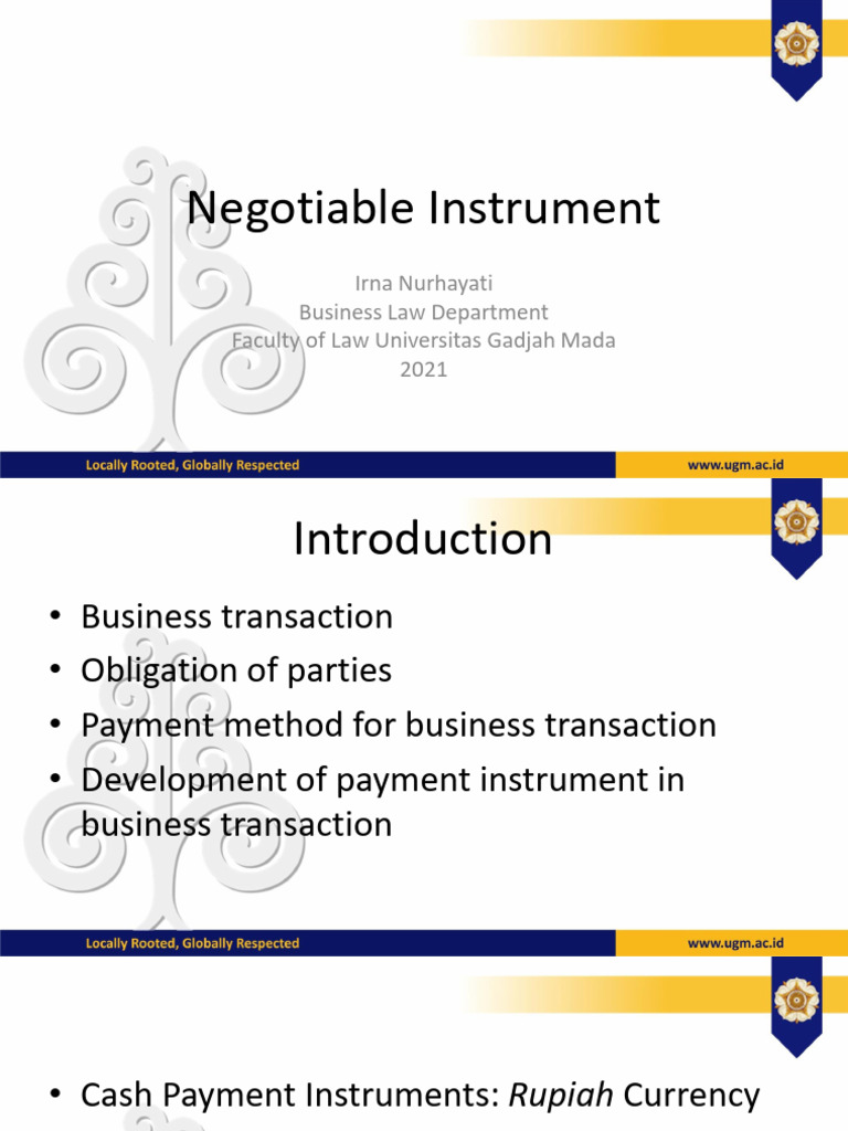 Negotiable Instruments in Business Transactions | PDF | Negotiable ...