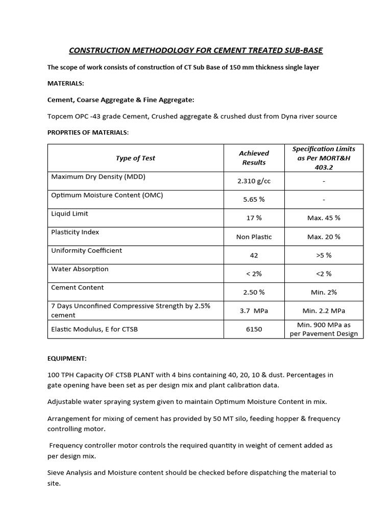 Construction Methodology Example
