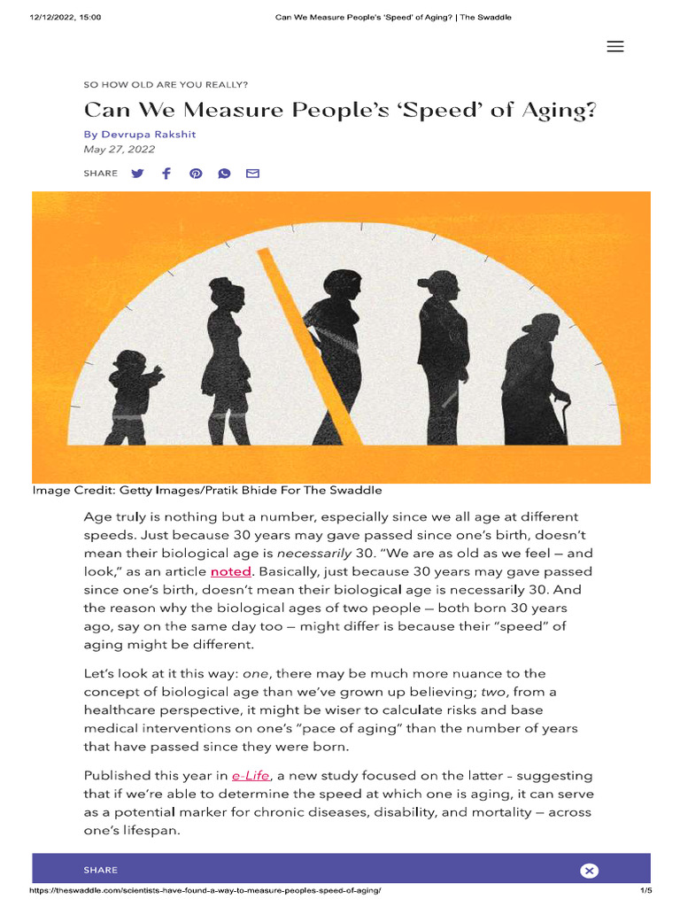 Can We Measure People's Speed' of Aging | PDF