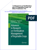 Textbook Advances in Research On Fertilization Management of Vegetable Crops 1St Edition Francesco Tei Ebook All Chapter PDF