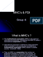 MNC'S & Fdi: Group - 6