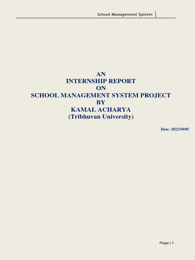 School Management System Project Report. | PDF | Software Testing ...