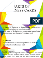 PARTS OF BUSINESS CARDS