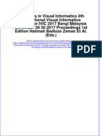 Download textbook Advances In Visual Informatics 5Th International Visual Informatics Conference Ivic 2017 Bangi Malaysia November 28 30 2017 Proceedings 1St Edition Halimah Badioze Zaman Et Al Eds ebook all chapter pdf 