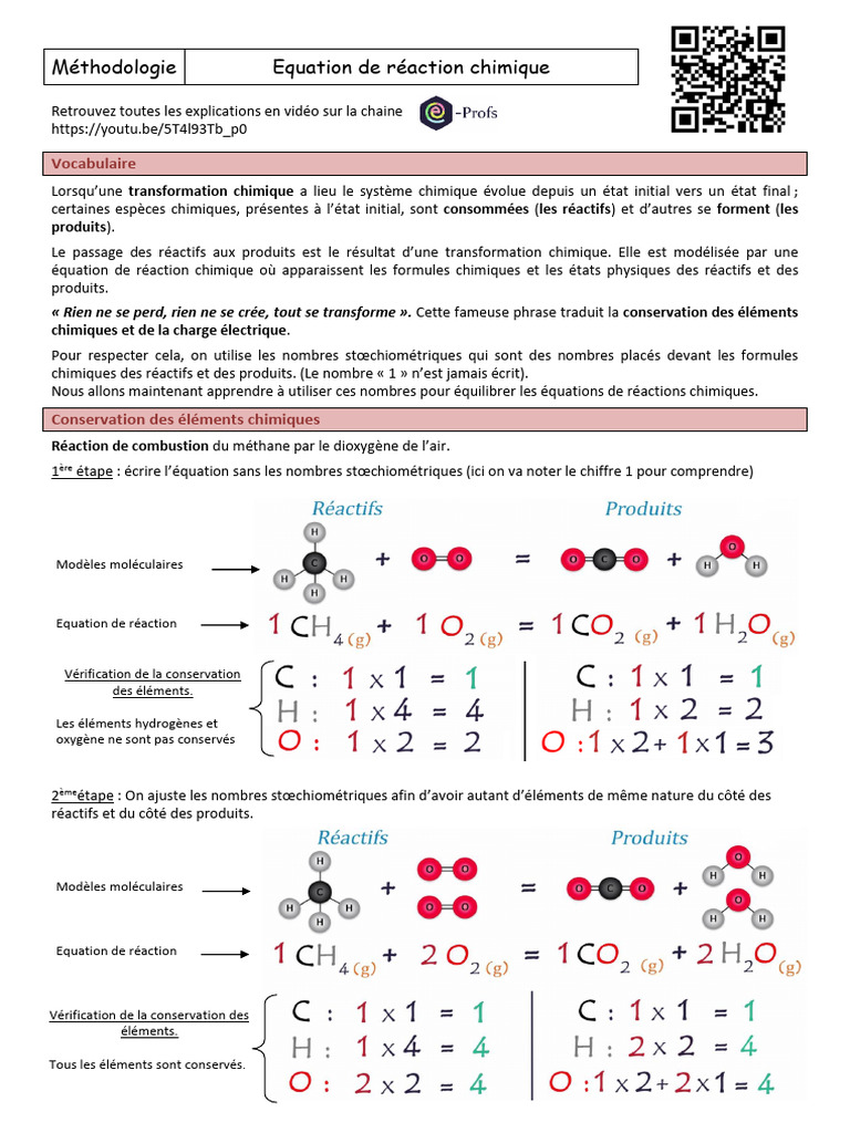 Équilibrage des Équations Chimiques | PDF | Stœchiométrie | Génie chimique