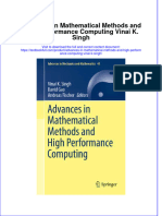 PDF Advances in Mathematical Methods and High Performance Computing Vinai K Singh Ebook Full Chapter