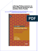 Textbook Advancing Energy Policy Lessons On The Integration of Social Sciences and Humanities Chris Foulds Ebook All Chapter PDF
