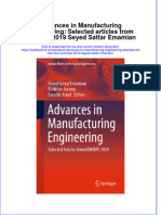 Full Chapter Advances in Manufacturing Engineering Selected Articles From Icmmpe 2019 Seyed Sattar Emamian PDF