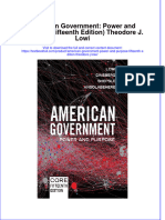 PDF American Government Power and Purpose Fifteenth Edition Theodore J Lowi Ebook Full Chapter