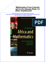 Download textbook Africa And Mathematics From Colonial Findings Back To The Ishango Rods 1St Edition Huylebrouck ebook all chapter pdf 