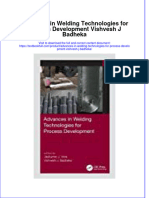 Download pdf Advances In Welding Technologies For Process Development Vishvesh J Badheka ebook full chapter 