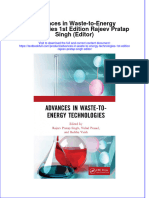 PDF Advances in Waste To Energy Technologies 1St Edition Rajeev Pratap Singh Editor Ebook Full Chapter
