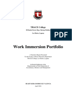 Work Immersion Portfolio Front Page