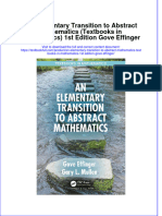 Download pdf An Elementary Transition To Abstract Mathematics Textbooks In Mathematics 1St Edition Gove Effinger ebook full chapter 