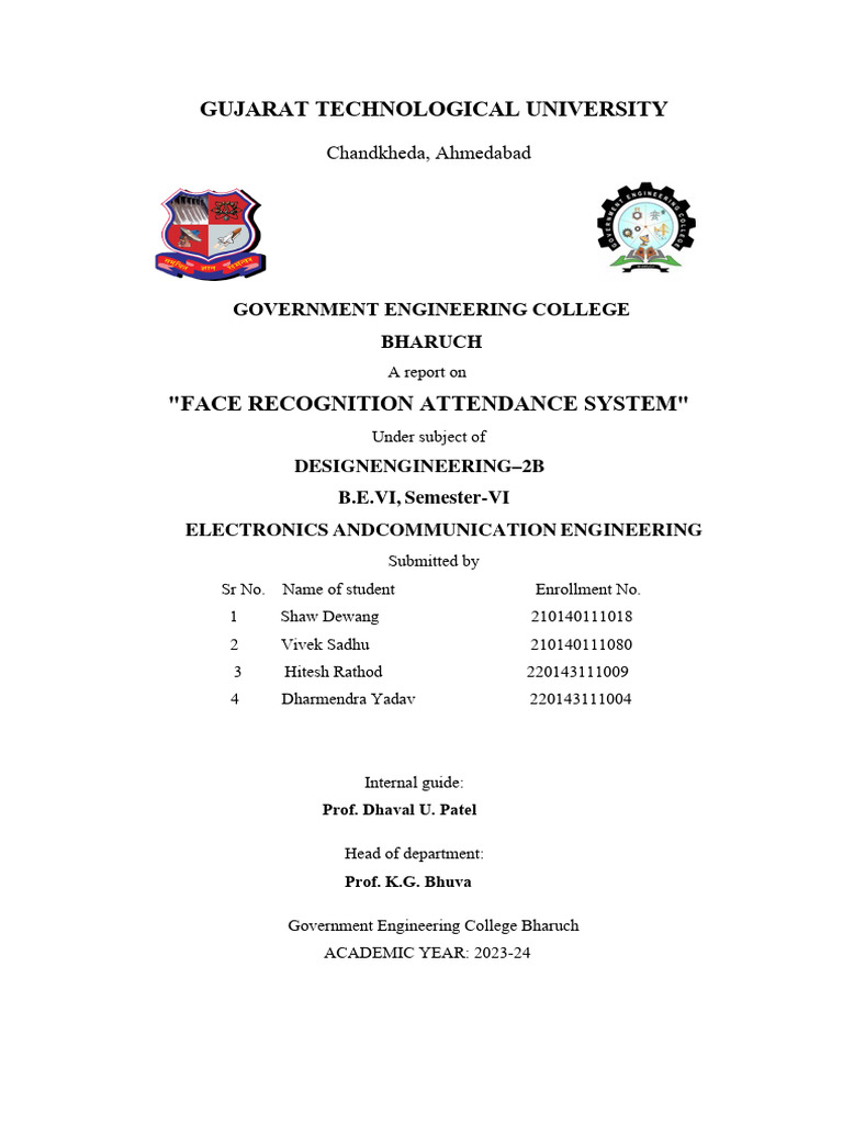 Face Recognition Attendance System Pdf Automation Privacy