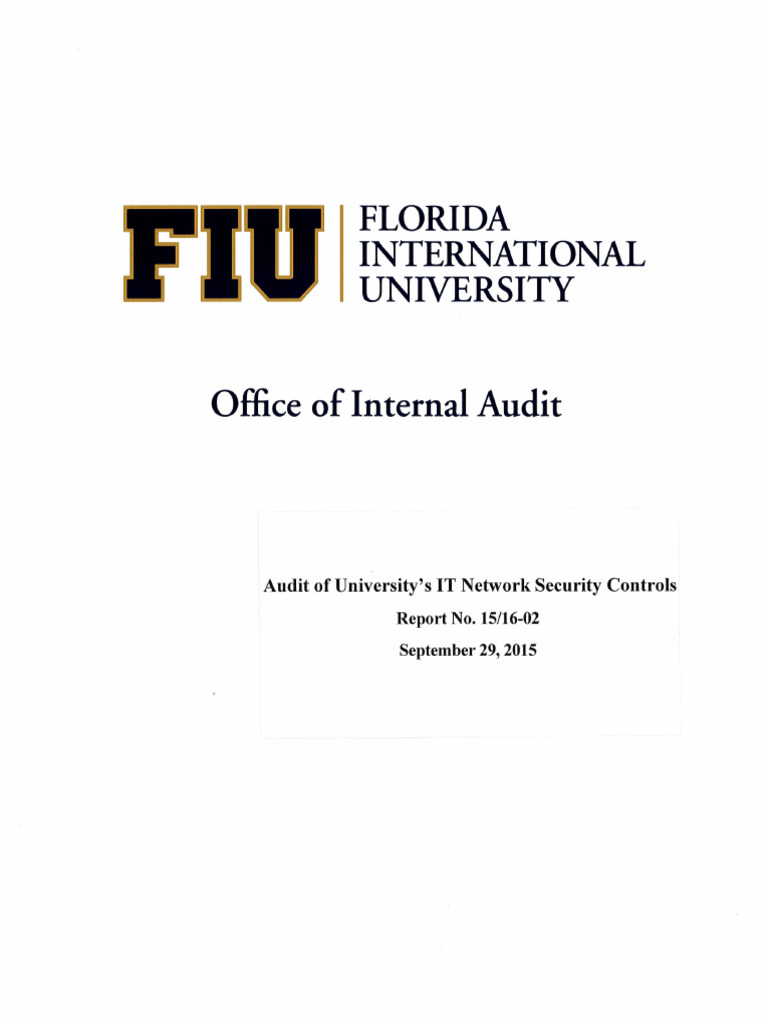 FIU IT Network Security Audit Report | PDF | Security | Computer Security