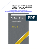 Textbook Algebraic Groups The Theory of Group Schemes of Finite Type Over A Field 1St Edition J S Milne Ebook All Chapter PDF