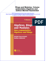 Textbook Algebras Rings and Modules Volume 2 Non Commutative Algebras and Rings 1St Edition Michiel Hazewinkel Ebook All Chapter PDF