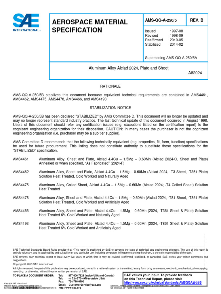 Ams Qq A 250 Specifications