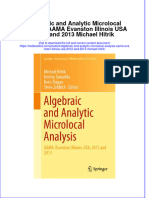 Textbook Algebraic and Analytic Microlocal Analysis Aama Evanston Illinois Usa 2012 and 2013 Michael Hitrik Ebook All Chapter PDF