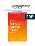 PDF Analytical Corporate Finance Springer Texts in Business and Economics Angelo Corelli Ebook Full Chapter