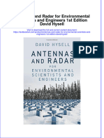 Textbook Antennas and Radar For Environmental Scientists and Engineers 1St Edition David Hysell Ebook All Chapter PDF