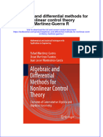 PDF Algebraic and Differential Methods For Nonlinear Control Theory Martinez Guerra R Ebook Full Chapter