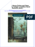 Download textbook American Horror Fiction And Class From Poe To Twilight 1St Edition David Simmons Auth ebook all chapter pdf 