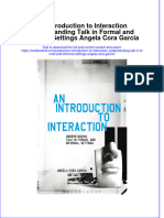 Textbook An Introduction To Interaction Understanding Talk in Formal and Informal Settings Angela Cora Garcia Ebook All Chapter PDF