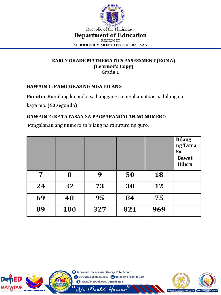 Egma Grade 1 Pupil S Pdf