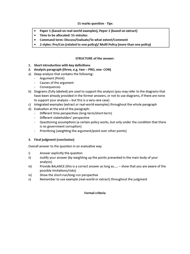 Tips for 15 Marks Exam Questions | PDF | Computers | Technology ...