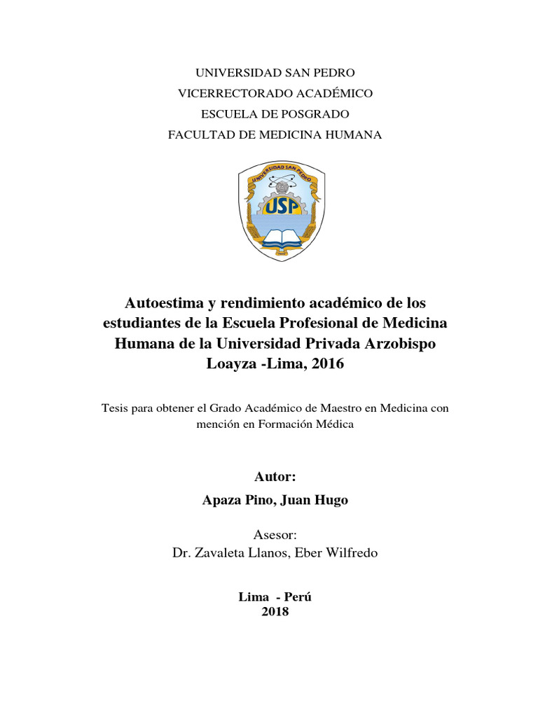 Autoestima y Rendimiento Académico en Medicina | PDF | Evaluación ...