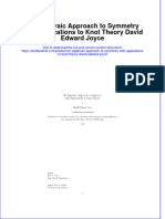 Textbook An Algebraic Approach To Symmetry With Applications To Knot Theory David Edward Joyce Ebook All Chapter PDF