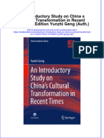 Textbook An Introductory Study On China S Cultural Transformation in Recent Times 1St Edition Yunzhi Geng Auth Ebook All Chapter PDF