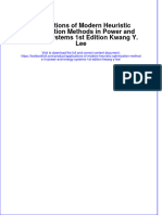 Download pdf Applications Of Modern Heuristic Optimization Methods In Power And Energy Systems 1St Edition Kwang Y Lee ebook full chapter 