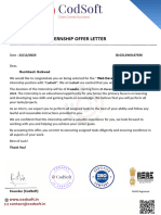 CodSoft OFFER LETTER