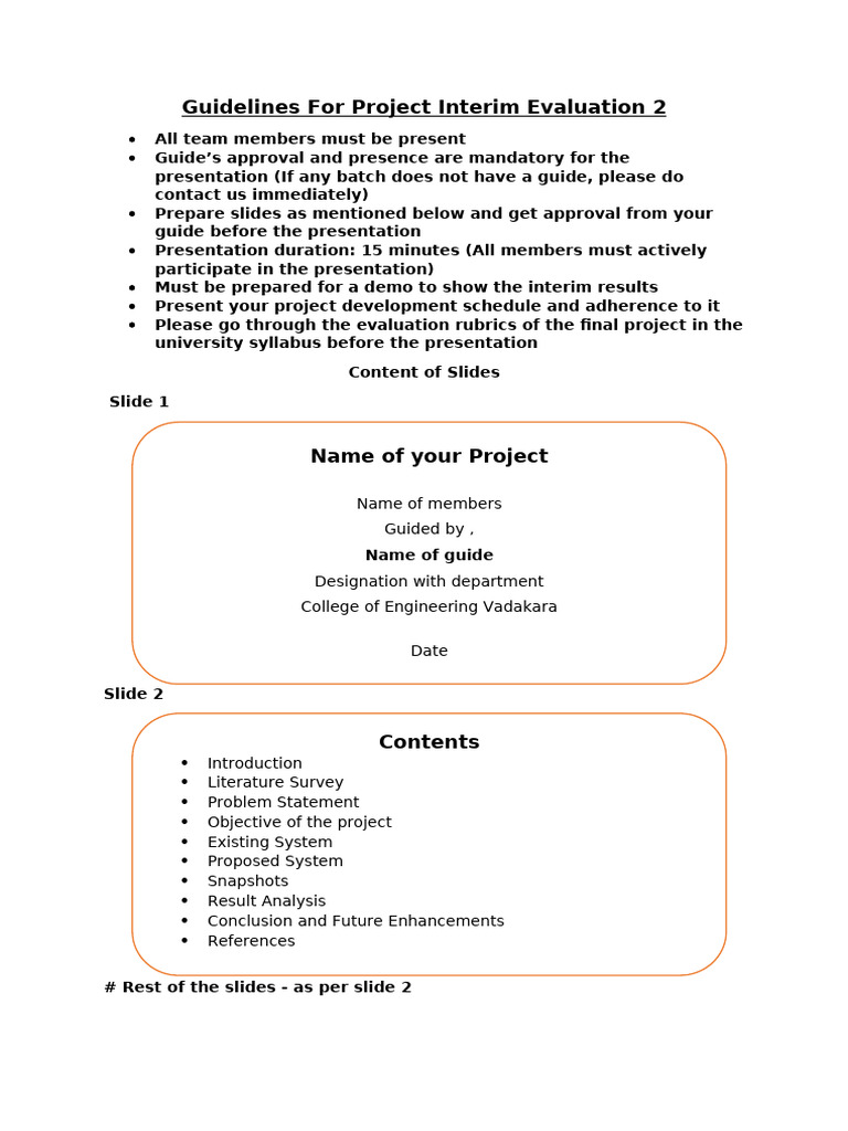 Guidelines For Project Interim Evaluation2 Pdf