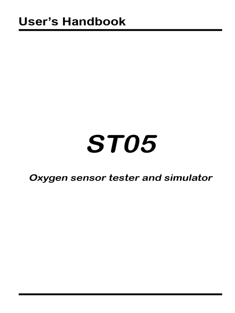 Oxygen Sensor Tester User Manual | PDF