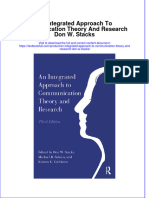 PDF An Integrated Approach To Communication Theory and Research Don W Stacks Ebook Full Chapter