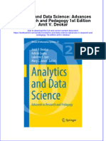 Textbook Analytics and Data Science Advances in Research and Pedagogy 1St Edition Amit V Deokar Ebook All Chapter PDF