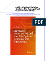 Textbook Analysis and Synthesis of Switched Time Delay Systems The Average Dwell Time Approach Dan Zhang Ebook All Chapter PDF