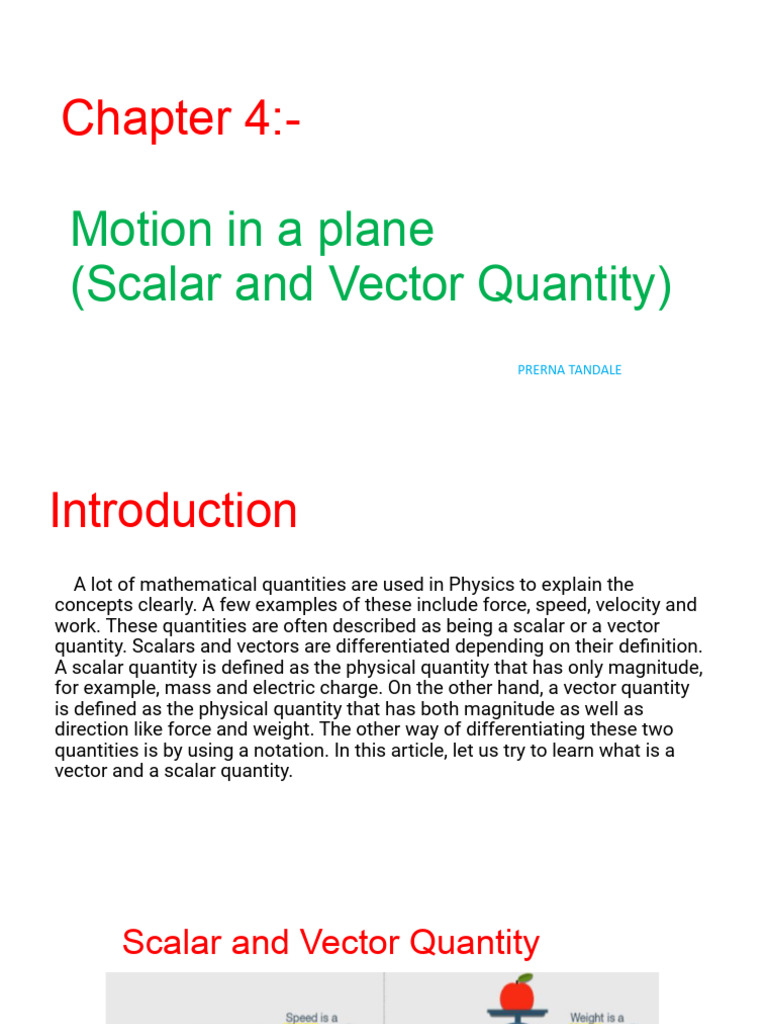 Scalars and Vectors Explained | PDF | Euclidean Vector | Velocity