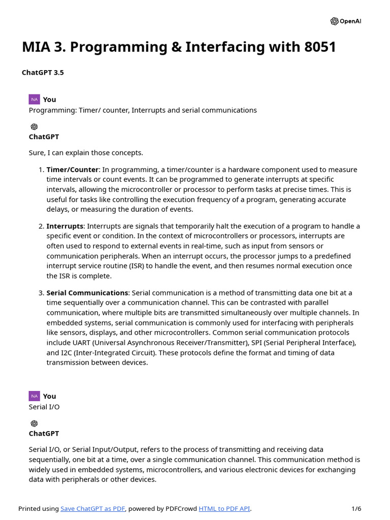MIA 3. Programming & Interfacing With 8051 PDF Digital To Analog