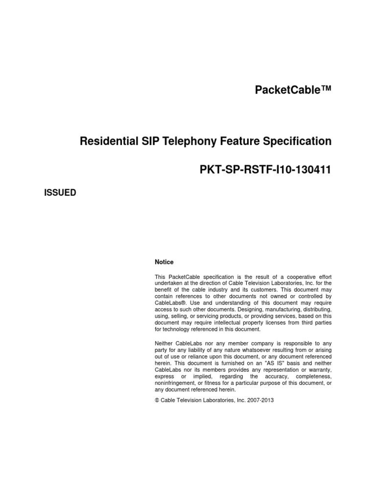 PKT SP RSTF I10 130411 | PDF | Ip Multimedia Subsystem | Session ...